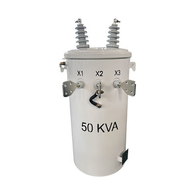खरीदें 50kva सिंगल फेज पोल माउंट ट्रांसफार्मर तेल डूबा हुआ वितरण 4160V से 120/240V ऑनलाइन निर्माण