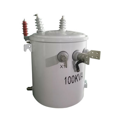 100Kva एकल चरण ध्रुव माउंट तेल प्रकार के ट्रांसफार्मर 13.8Kv से 0.24Kv