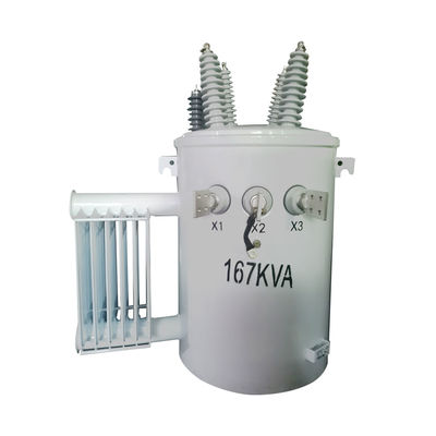 167kva सिंगल फेज ओवरहेड पोल घुड़सवार वितरण पावर ट्रांसफार्मर 12kv
