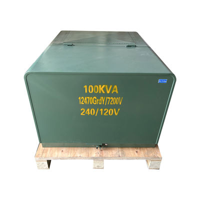 100kva एकल चरण पैड घुड़सवार लूप फ़ीड ट्रांसफार्मर 34.5kv 13.2kv 12.4 Kv