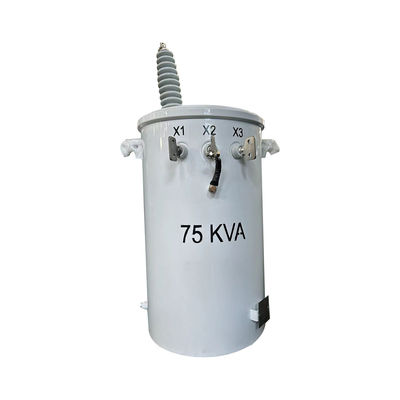75kva सिंगल फेज पोल माउंटेड डिस्ट्रीब्यूशन ट्रांसफार्मर तेल डुबोया गया 13.2KV से 240V तक