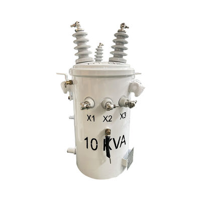 10kva सिंगल फेज पोल माउंट ट्रांसफार्मर तेल डूबा प्रकार 4160V से 240V
