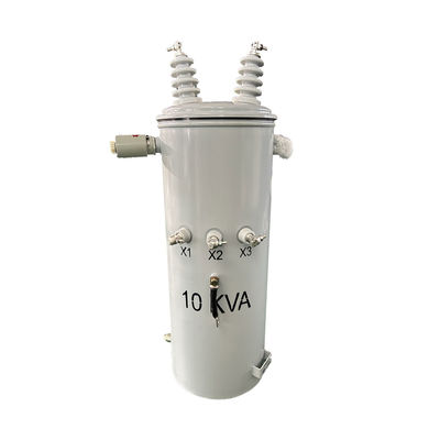 10Kva एकल चरण ध्रुव घुड़सवार ट्रांसफार्मर स्टेप डाउन ऑयल पावर इलेक्ट्रिक 12470V से 240v
