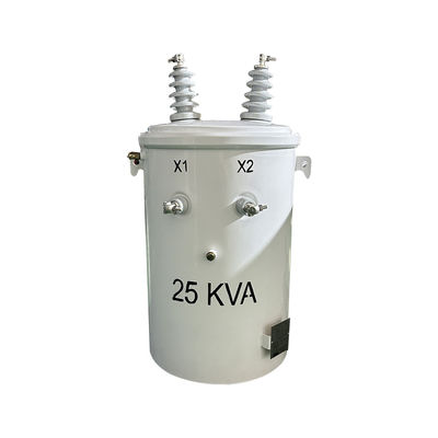 25kva सिंगल फेज पोल माउंटेड डिस्ट्रीब्यूशन ट्रांसफार्मर तेल डुबोया गया 13.8KV से 277V तक