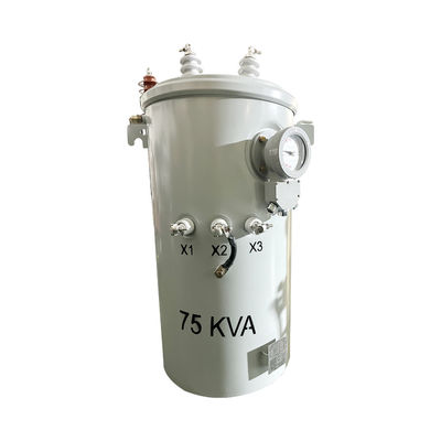 75Kva बिजली ट्रांसफार्मर तेल प्रकार वितरण एकल चरण पोल घुड़सवार ट्रांसफार्मर 2400/4160GrdY