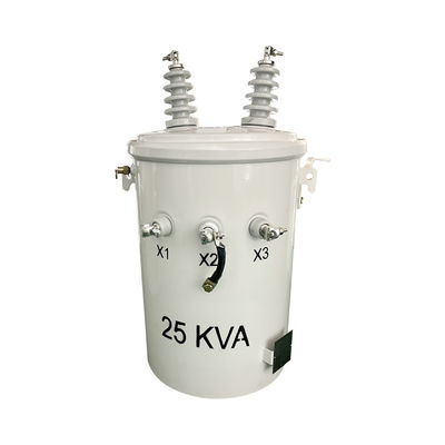 25kva सिंगल फेज लिक्विड भरा हुआ पोल घुड़सवार ओवरहेड वितरण ट्रांसफार्मर 12470v से 480v