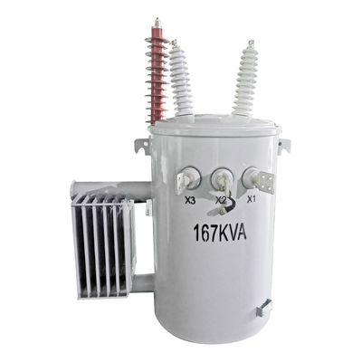 167Kva सिंगल फेज पोल माउंट ट्रांसफार्मर तेल डुबोया गया 34500GrdY/19920