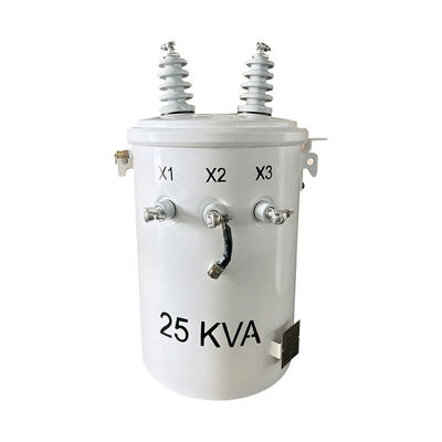 25KVA एकल चरण पोल माउंट ट्रांसफार्मर वितरण 4160V से 120V ANSI / IEEE C57