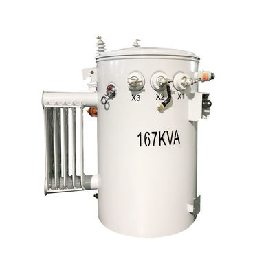 167kva सिंगल फेज पोल माउंटेड ट्रांसफार्मर सीएसपी प्रकार तेल डुबोया वितरण चरण नीचे 4160v से 480v