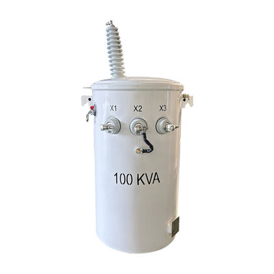 100KVA एकल चरण बिजली पोल ट्रांसफार्मर तेल प्रकार दोहरी घुमावदार 34.5KV से 120V