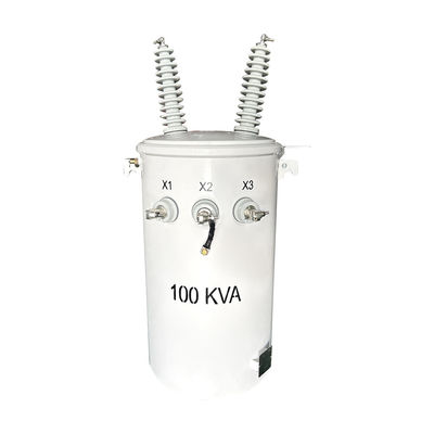 100KVA एकल चरण ध्रुव ऊपरी वितरण ट्रांसफार्मर तेल डुबोया 34500V से 120V
