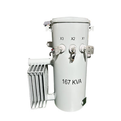 167Kva सिंगल फेज पोल माउंट ट्रांसफार्मर सीएसपी प्रकार वितरण तरल भरा हुआ 100Hz 4160V से 480V FR3