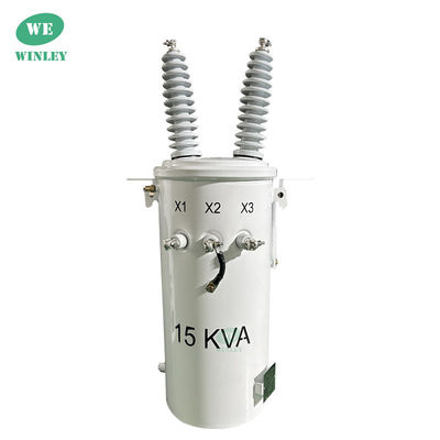 आईईसी मानक सिंगल फेज पोल माउंट ट्रांसफार्मर 15KVA 24.94/0.24KV पावर डिस्ट्रीब्यूशन सिस्टम