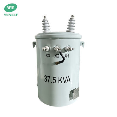 37.5kva सिंगल फेज पोल माउंट इलेक्ट्रिकल ट्रांसफार्मर Onan 4160V से 480V ANSI