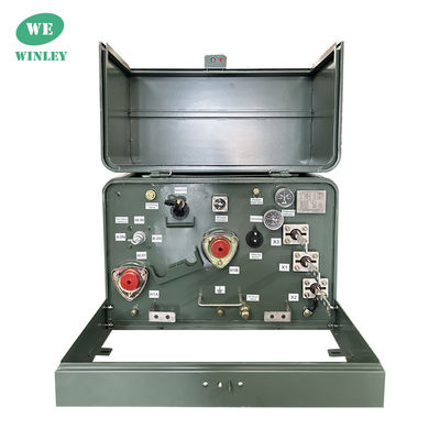 25kva सिंगल फेज पैड माउंट ट्रांसफार्मर तेल से डूबे हुए वितरण ट्रांसफार्मर 13800V पैड पर आउटडोर माउंटिंग के लिए