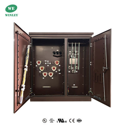45Kva तीन चरण पैड घुड़सवार ट्रांसफार्मर तेल डुबोया वितरण 12470V कदम नीचे यूएल प्रमाणित