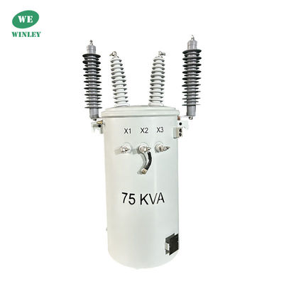 75kva पोल माउंट ट्रांसफार्मर तेल डुबोया 22860V विद्युत शक्ति ट्रांसफार्मर
