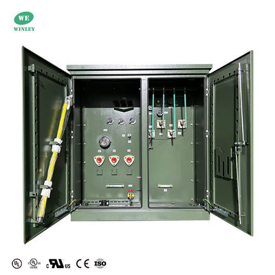 300Kva तीन चरण पैड घुड़सवार ट्रांसफार्मर तेल डूबा वितरण 12870V से 208V ANSI IEEE मानक