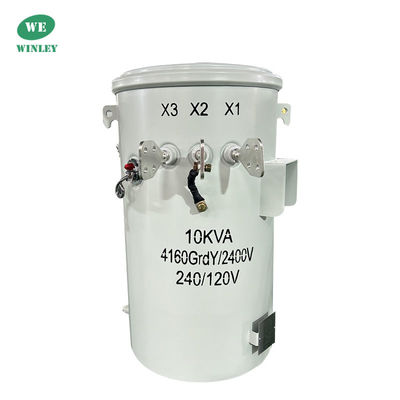 10Kva सिंगल फेज पावर पोल माउंट ट्रांसफार्मर तेल डुबोया 100Hz 4160V निर्माता