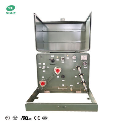 UL सूचीबद्ध 167kVA एकल चरण पैड माउंट ट्रांसफार्मर 13800V से 120V तेल डूबे हुए वितरण ट्रांसफार्मर ANSI IEEE मानक