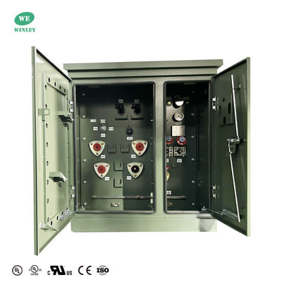15kva एकल चरण पैड माउंटेड ट्रांसफार्मर 200Hz 2400V लूप फीड CSA ANSI IEEE मानक तरल भरा वितरण ट्रांसफार्मर