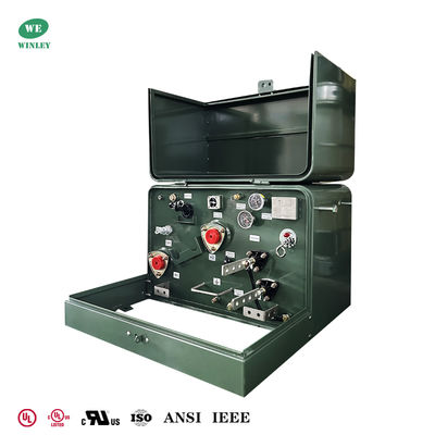50Kva सिंगल फेज पैड माउंट ट्रांसफार्मर पावर डिस्ट्रीब्यूशन लूप फीड एडिटिव पोलरिटी 240V से 480V UL सूचीबद्ध