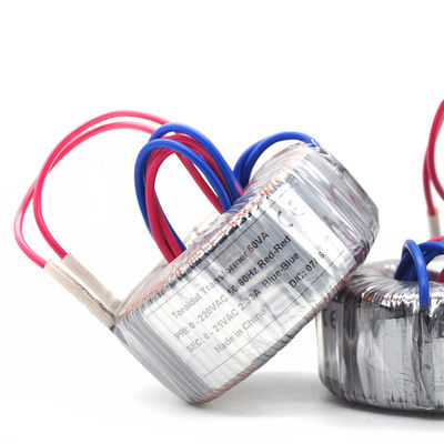 50VA सिंगल फेज ऑडियो टॉरॉयडल आइसोलेशन ट्रांसफार्मर 220VAC से 21VAC 50/60Hz