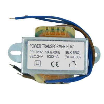 24VA EI पावर सिंगल फेज ट्रांसफार्मर 230V 24V 1000mA / 1A कॉपर