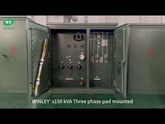 UL सूचीबद्ध 150Kva 3 चरण पैड माउंट ट्रांसफार्मर 12870V से 208V रेडियल फ़ीड ASNI IEEE मानकों